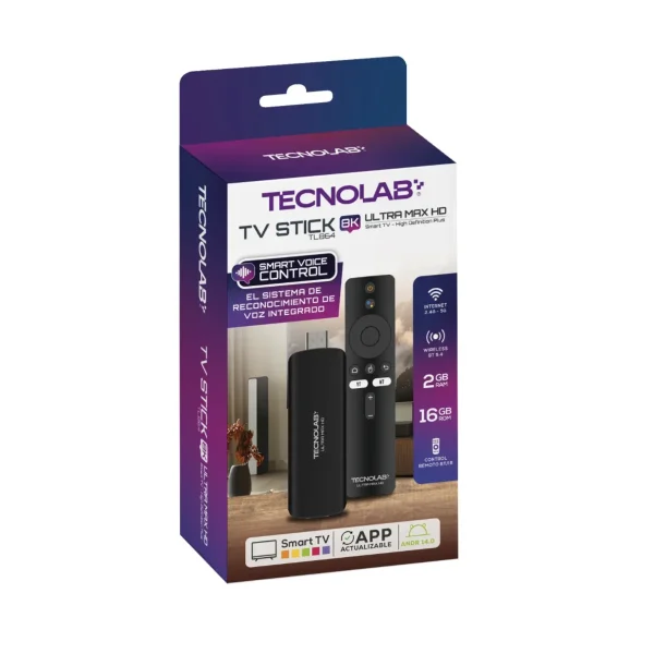 TV STICK 8K ANDROID 14 16G WIFI 2.4/5G TECNOLAB TL864